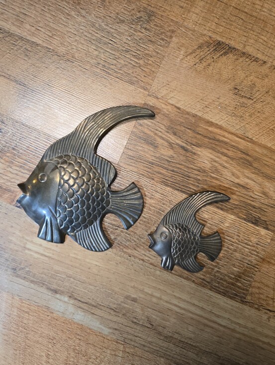 Other - Decorative Brass Fish Wall Plaques - Set of 2 - Bronze Tone